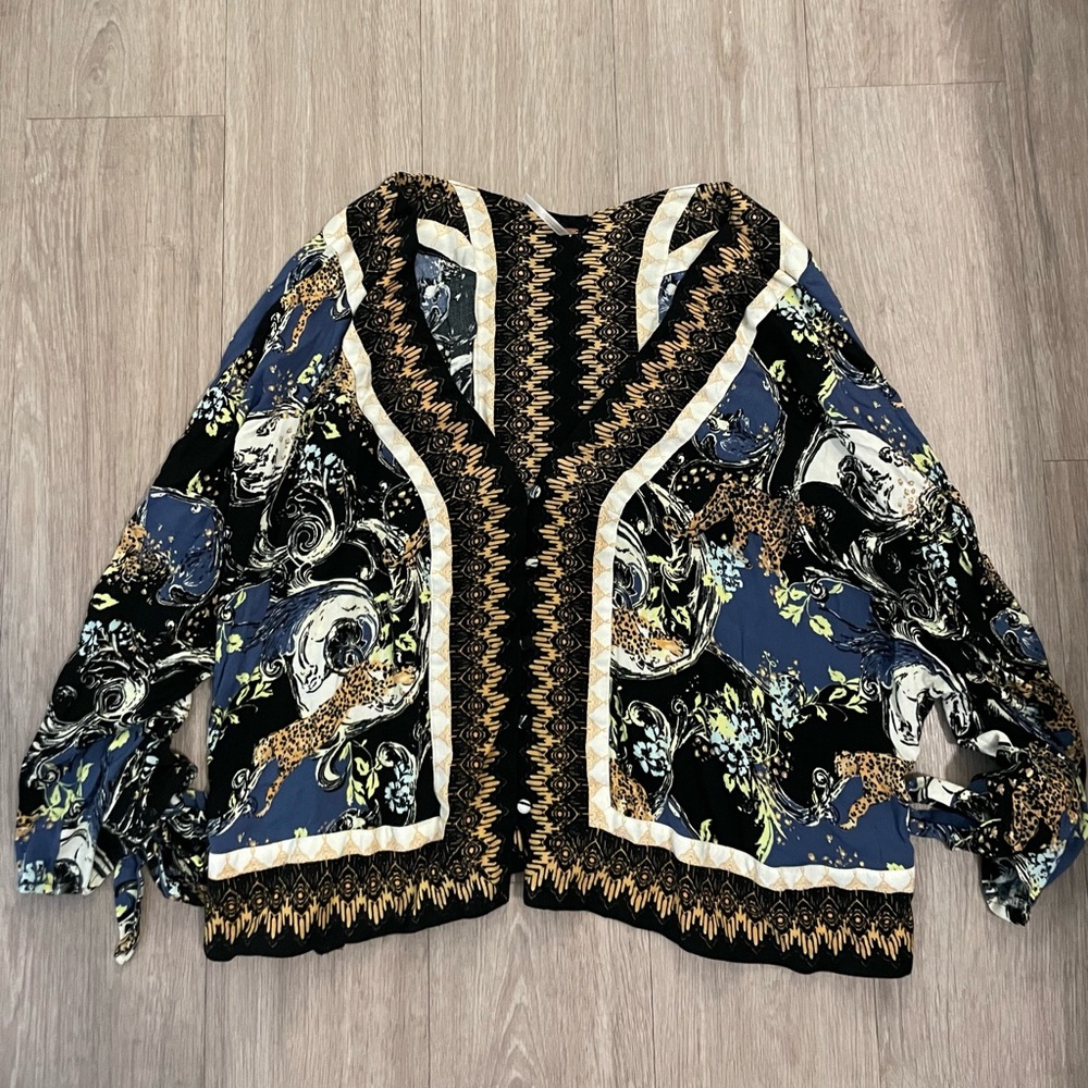 Free People Patterned Button Down Shirt